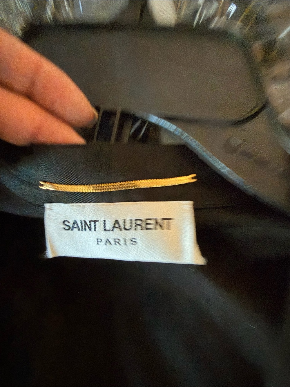 Saint Laurent Black Long-Sleeve Belted Wrap Dress - Picture 2 of 6